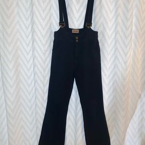Black Rollas cropped jean overalls